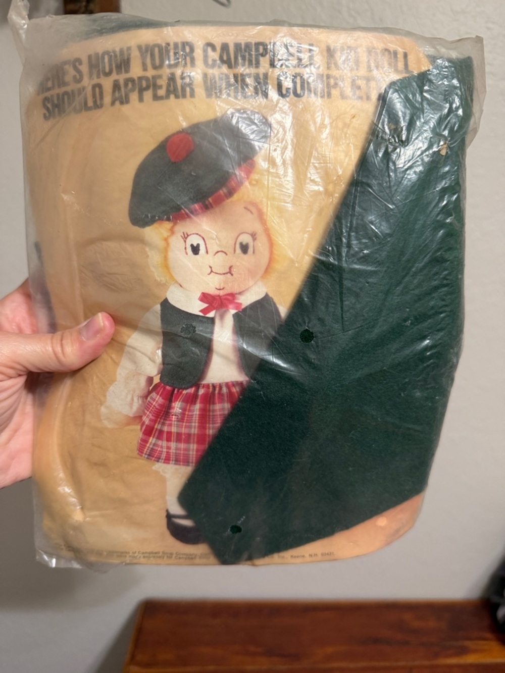 Vintage Crewel Embroidery Kit Campbells Doll
